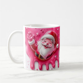 Café Caneca de Natal do Papai Noel Rosa Fofa | Caneca d