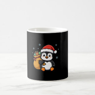 Café Caneca de Natal do Pingüim do Papai Noel Fofa