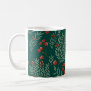 Café Caneca de Natal Elegante com Frutas Vermelhas