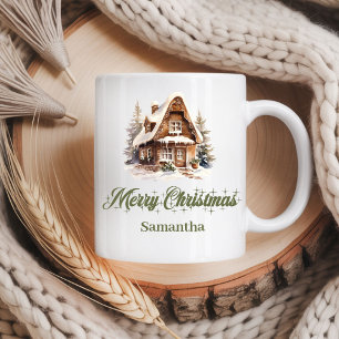 Café Caneca de Natal em Pastel Terroso com Nome Persona
