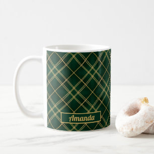 Café Caneca de Natal Emerald Luxe Tartan