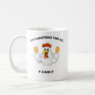 Café Caneca de Natal Engraçada de Galinha Personalizada