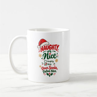 Café Caneca de Natal Engraçada Naughty or Nice