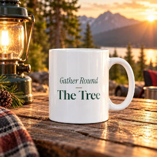 Café Caneca de Natal Engraçada Reunir em Torno da Árvor