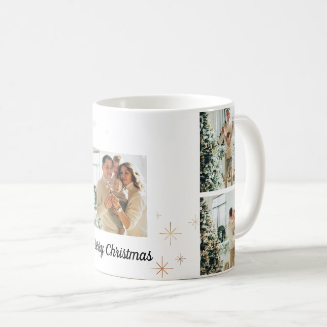 Café Caneca de Natal Foto - Colagem da Sua Família (Frente Esquerda)