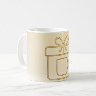 Café Caneca de Natal Ícone de Presente Dourado Minimal 