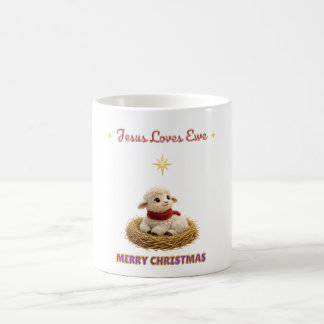 Café Caneca de Natal Jesus Ama Cordeiro