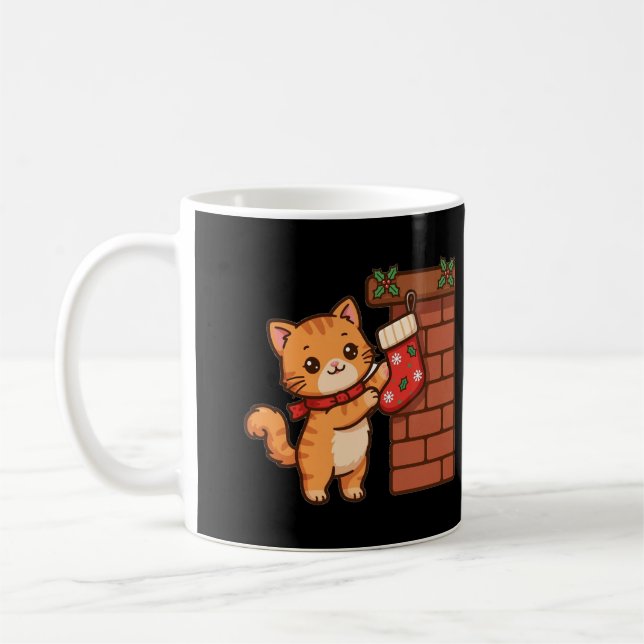 Café Caneca de Natal Kitty na Chaminé (Esquerda)