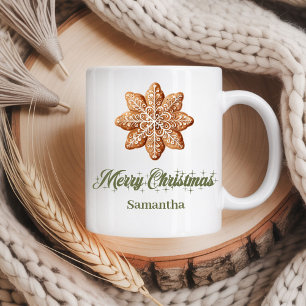 Café Caneca de Natal Minimalista com Nome Personalizado