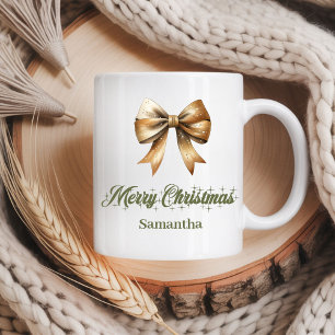 Café Caneca de Natal Minimalista Nórdica com Nome Perso