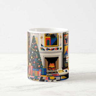 Café Caneca de Natal New Wave Pop Art dos Anos 80