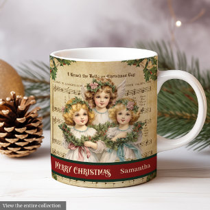 Café Caneca de Natal Nostálgico Arte de Anjo Vintage Me