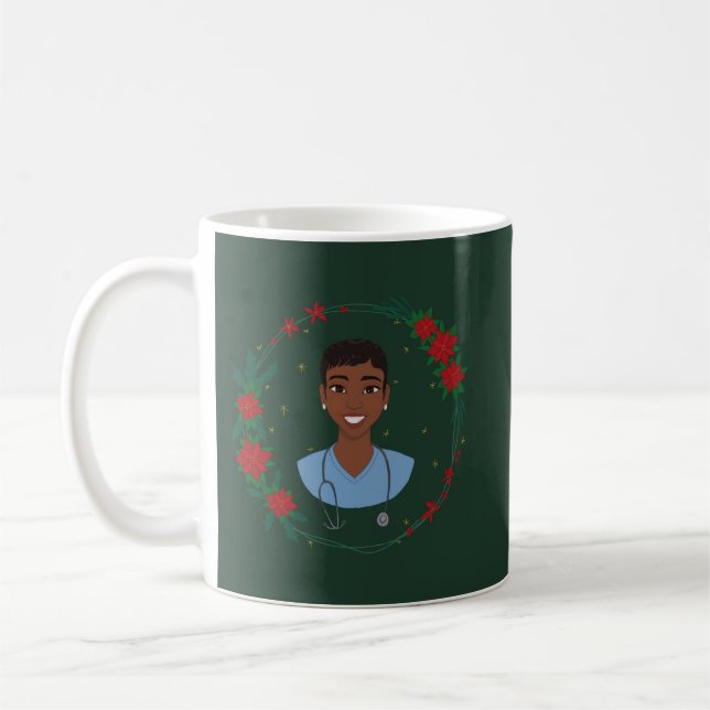 Café Caneca de Natal para Enfermeira, Presente Personal (Esquerda)