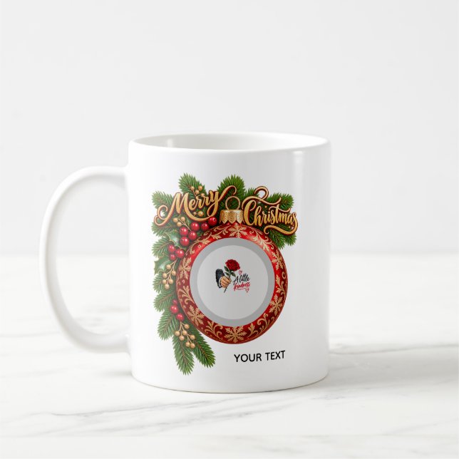 Café Caneca de Natal Personalizada com Foto e Nome (Esquerda)