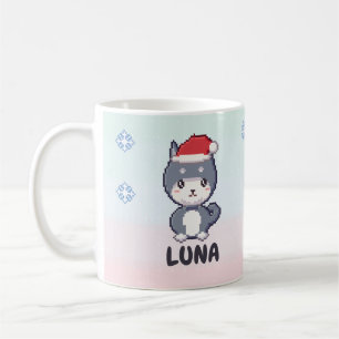 Café Caneca de Natal Personalizada do Husky