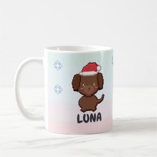 Café Caneca de Natal Personalizada do Labrador Chocolat