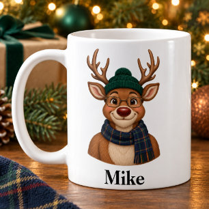 Café Caneca de Natal Personalizada do Tio Rena Amigável