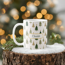 Caneca de Natal Personalizada Minimalista Moderna