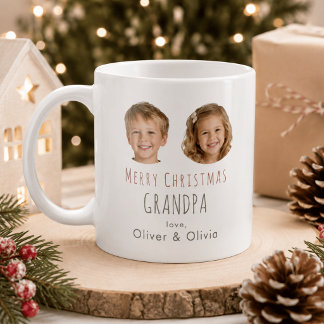 Café Caneca de Natal Personalizada para Avô com Foto