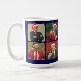 Café Caneca de Natal Pop Art Trump Patriótica Férias