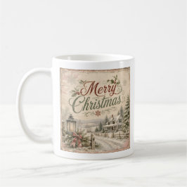 Café caneca de natal shabby chic 