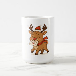 Café Caneca de Natal Wonky Zoo - Rena Fofa