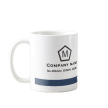 Caneca de Negócios Geométrica Azul Moderna