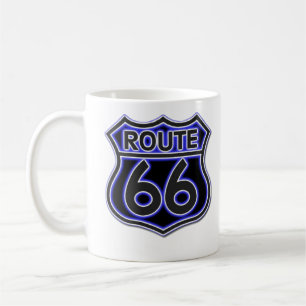 Café Caneca de néon azul da rota 66