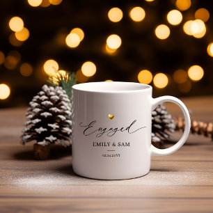 Café Caneca de Noivado Personalizada com Nomes do Casal