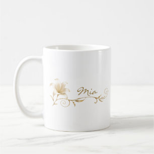 Café Caneca de Nome Lírio Dourado Champanhe Melhor Amig