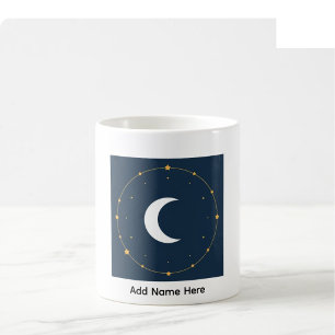 Café Caneca de Nome Personalizado com Arte de Linha Cel