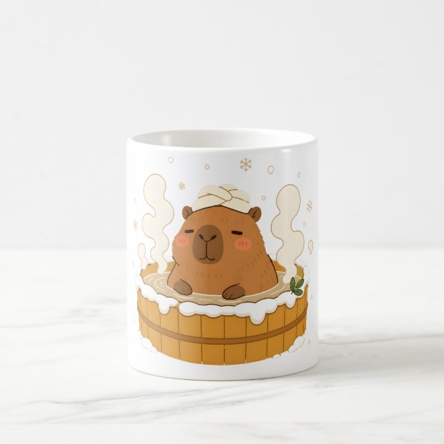 Café Caneca de Onsen de Inverno de Capivara Fofa (Centro)