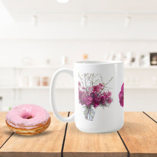 Café Caneca de Orquídeas Phalaenopsis Roxas Elegantes