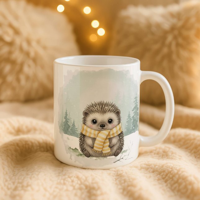 Café Caneca de Ourico Cute Aquarela Presente de Natal d (Criador carregado)