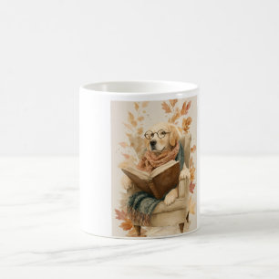 Café Caneca de Outono do Cão Leitor