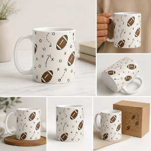 Café Caneca de Padrão de Jogada de Treinador de Futebol