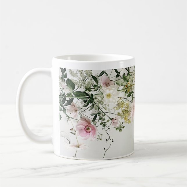 Café Caneca de Padrão Floral Denso Rústico | Casa Aconc (Esquerda)
