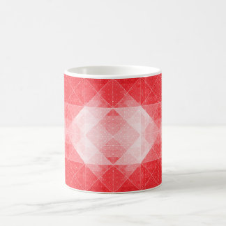 Café Caneca de Padrão Geométrico Vermelho e Branco