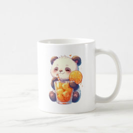 Café Caneca de Panda Fofo Bebendo Suco de Laranja | Pan