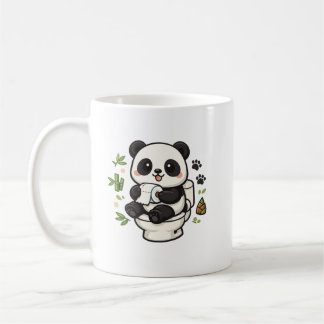 Café Caneca de Panda Fofo no Banheiro Presente Divertid