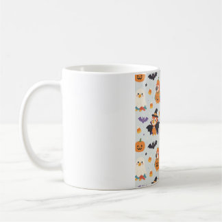 Café Caneca de Papagaios com Fantasia de Halloween Fofa