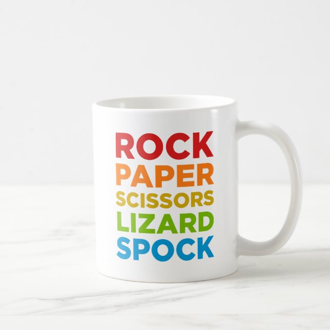 Café Caneca de papel de Spock do lagarto das tesouras (Direita)