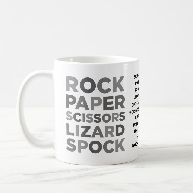 Café Caneca de papel de Spock do lagarto das tesouras (Esquerda)