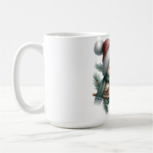 Caneca de pássaro aconchegante de inverno fofo