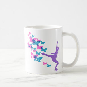 Café Caneca de patinagem das borboletas