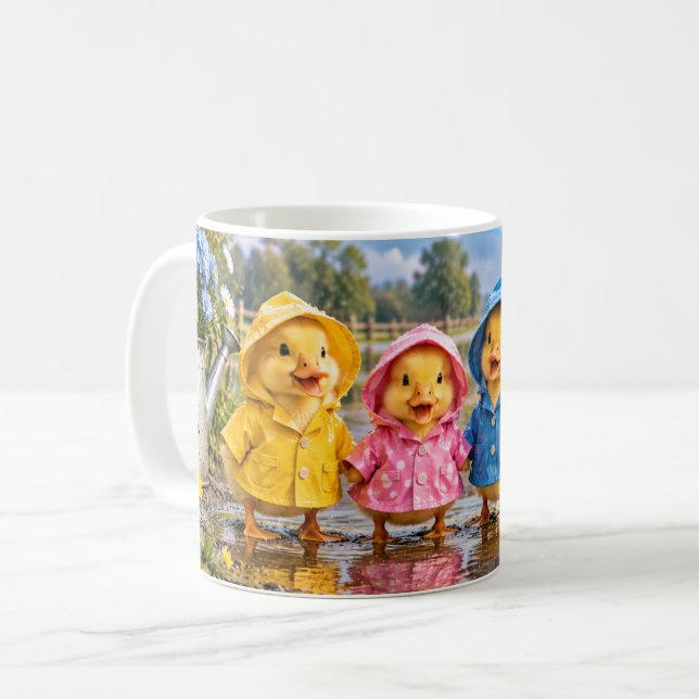 Café Caneca de Patinho Sem Chuva Sem Arco-Íris (Frente Esquerda)
