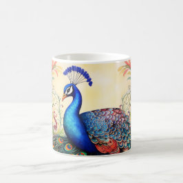 Café Caneca de Pavão com Monograma Personalizado Deslum