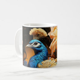 Café Caneca de Pavão com Monograma Personalizado Deslum