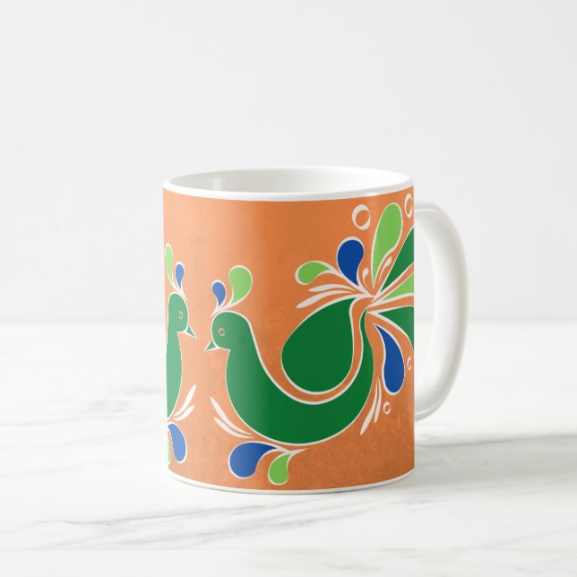 Café Caneca de Pavões Dançantes (Frente Esquerda)