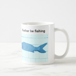 Café caneca de peixe azul